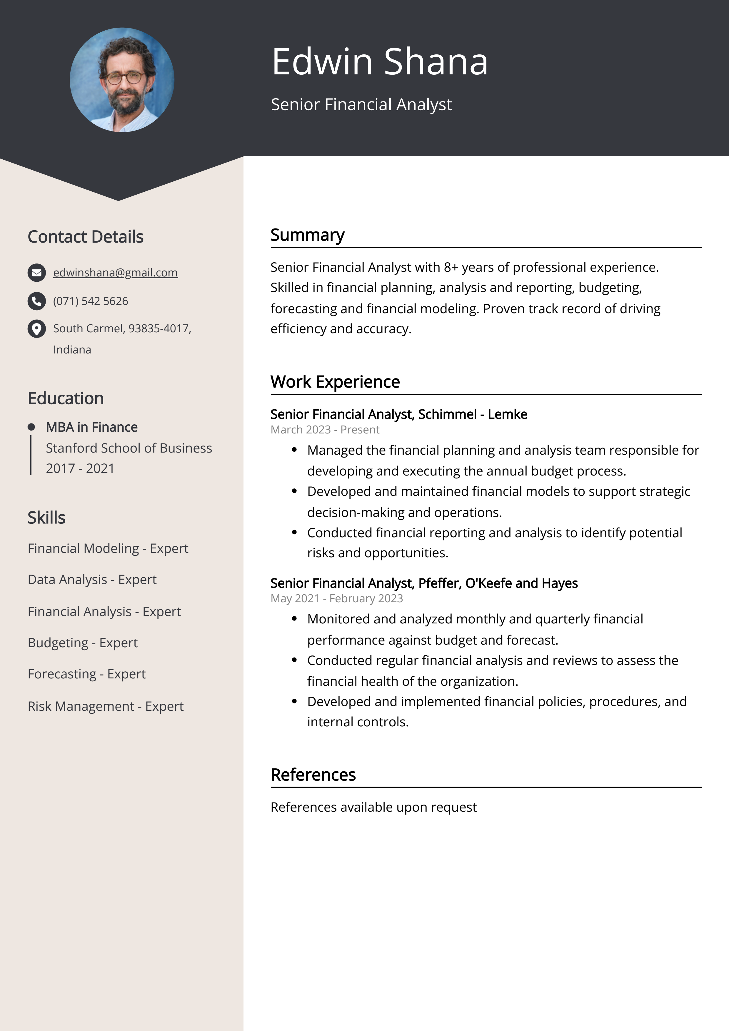 Senior Financial Analyst Resume Examples Template Tips