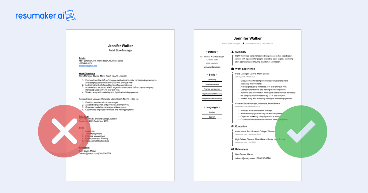Create A Perfect Resume Free Resume Builder Resumaker ai