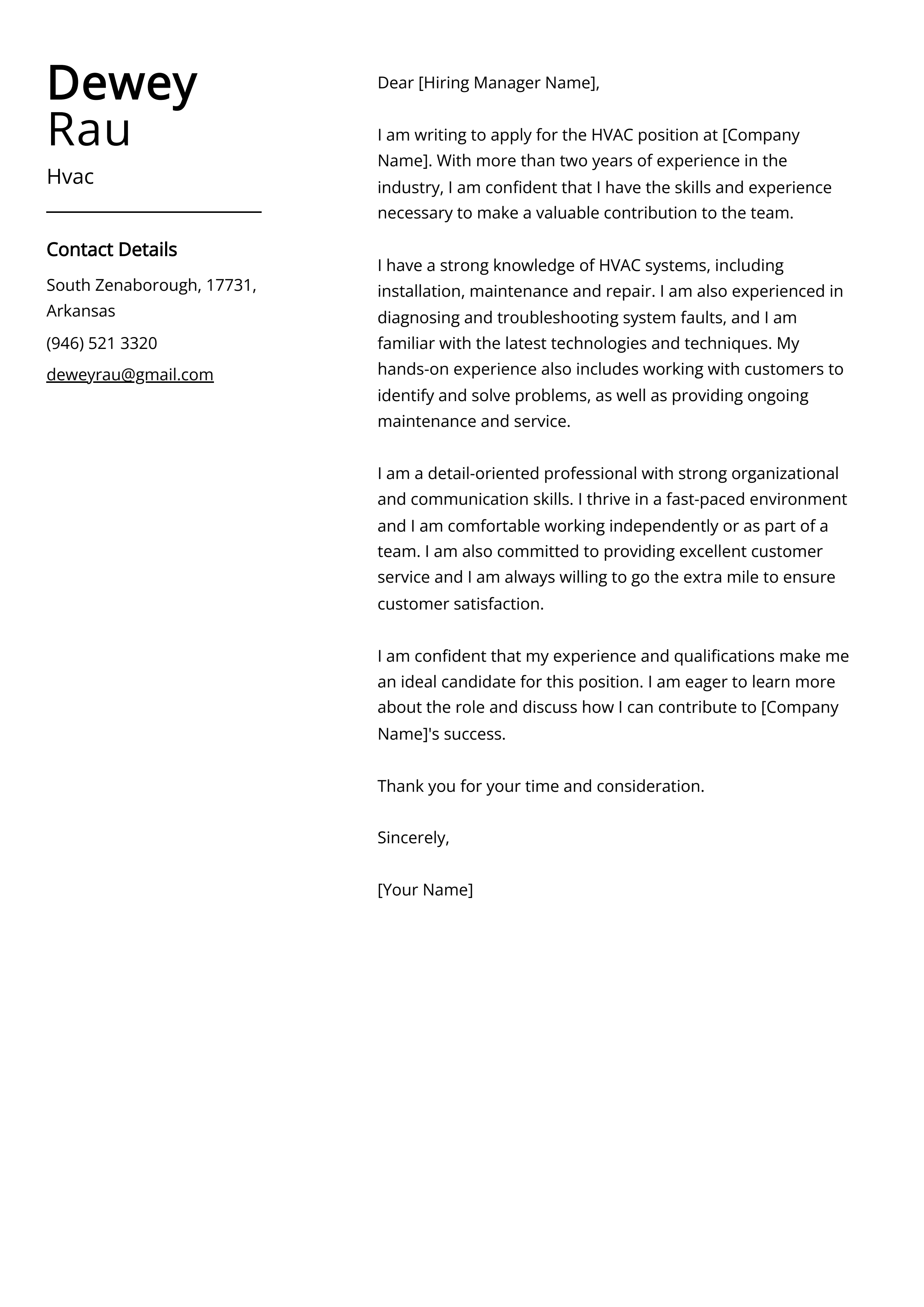 Hvac Cover Letter Sample Guide Entry Level Senior Jobs 
