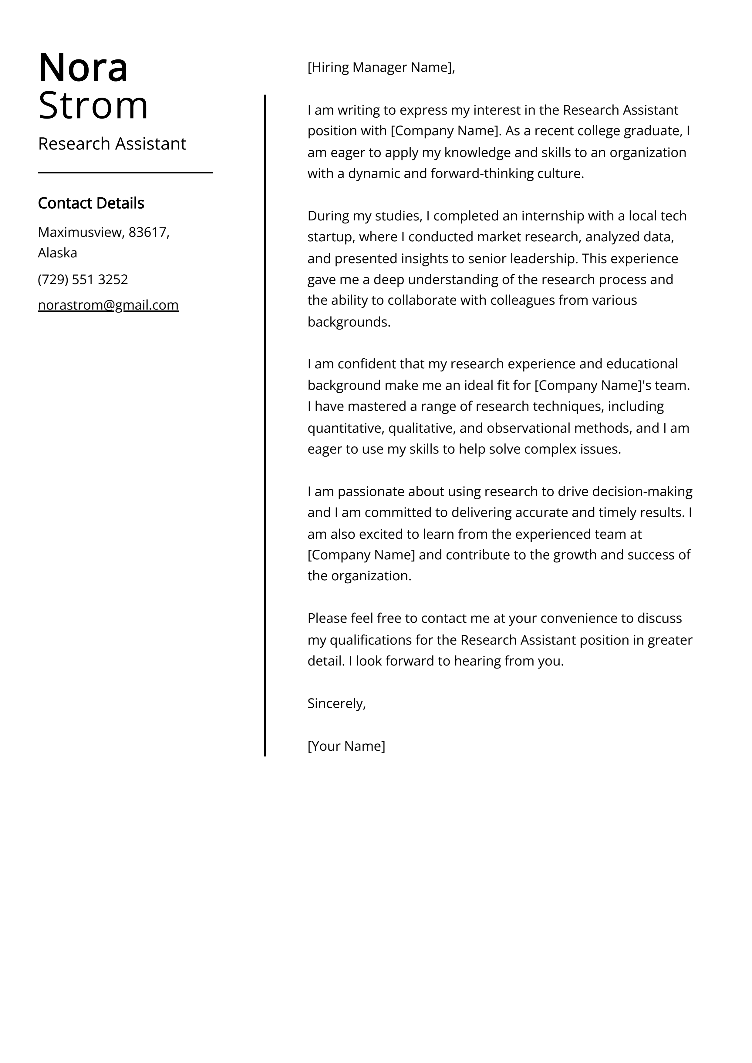 Top graduate school cover letter examples