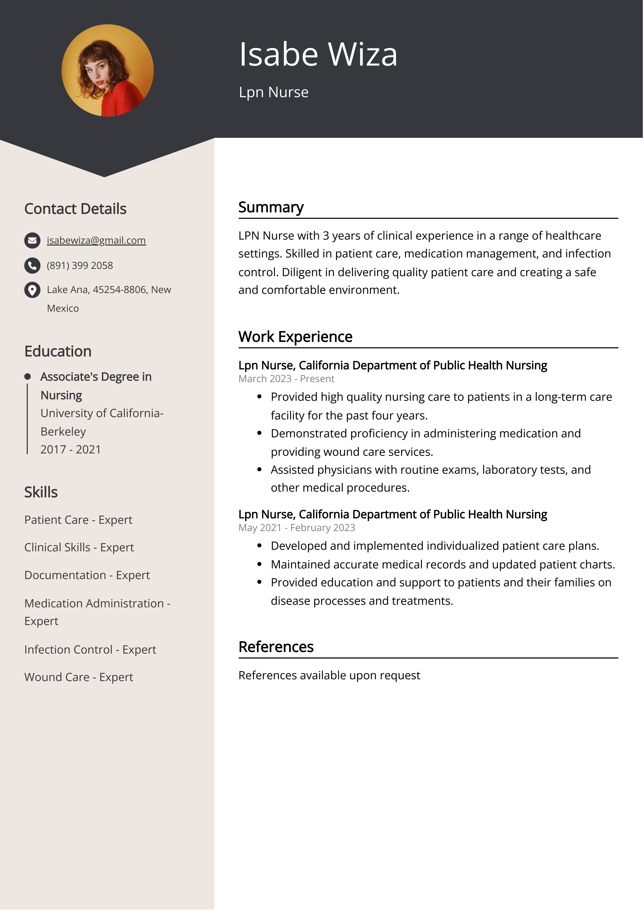 Lpn Nurse Resume Example