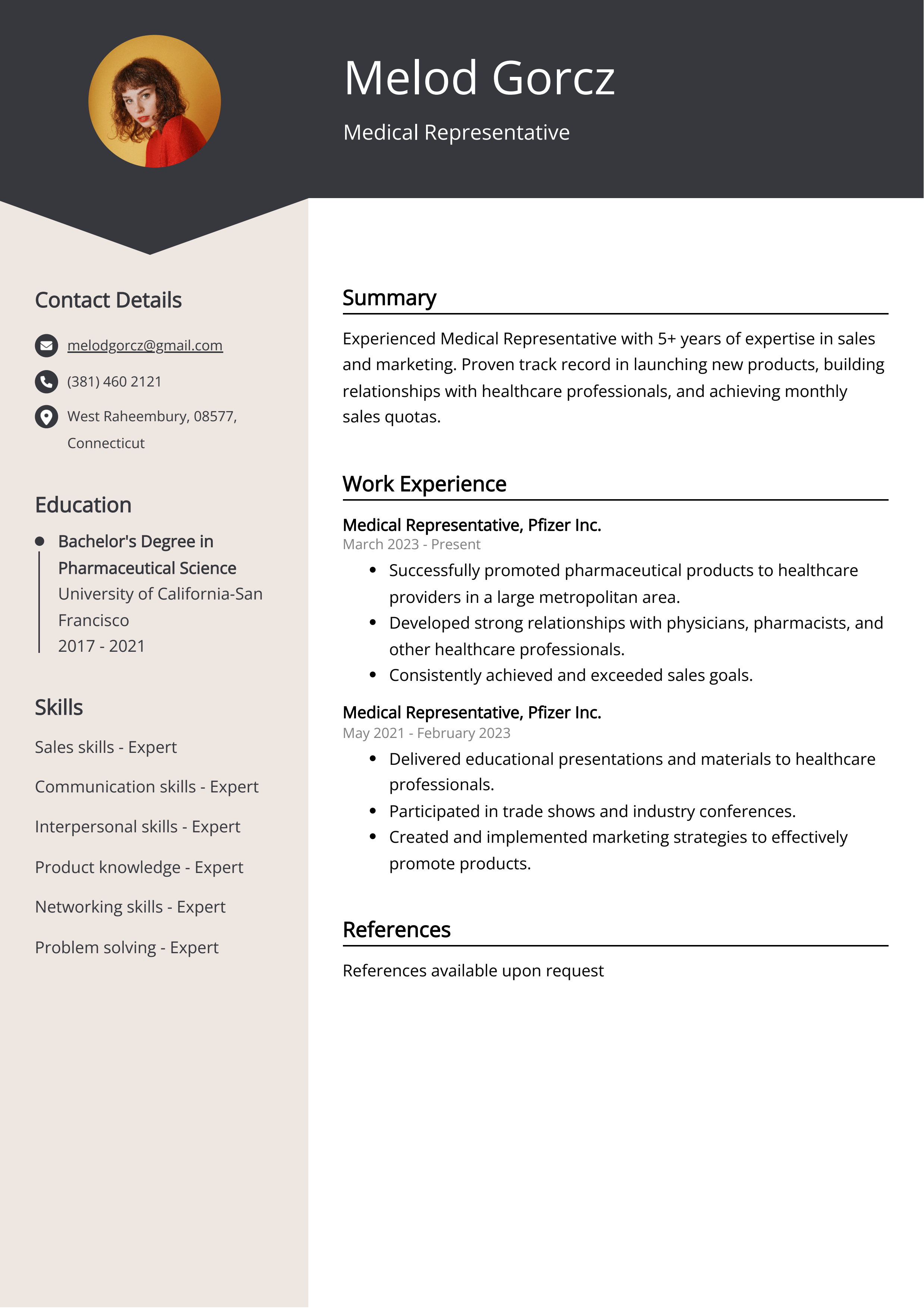 Medical Representative Resume Job Description Sample Guide