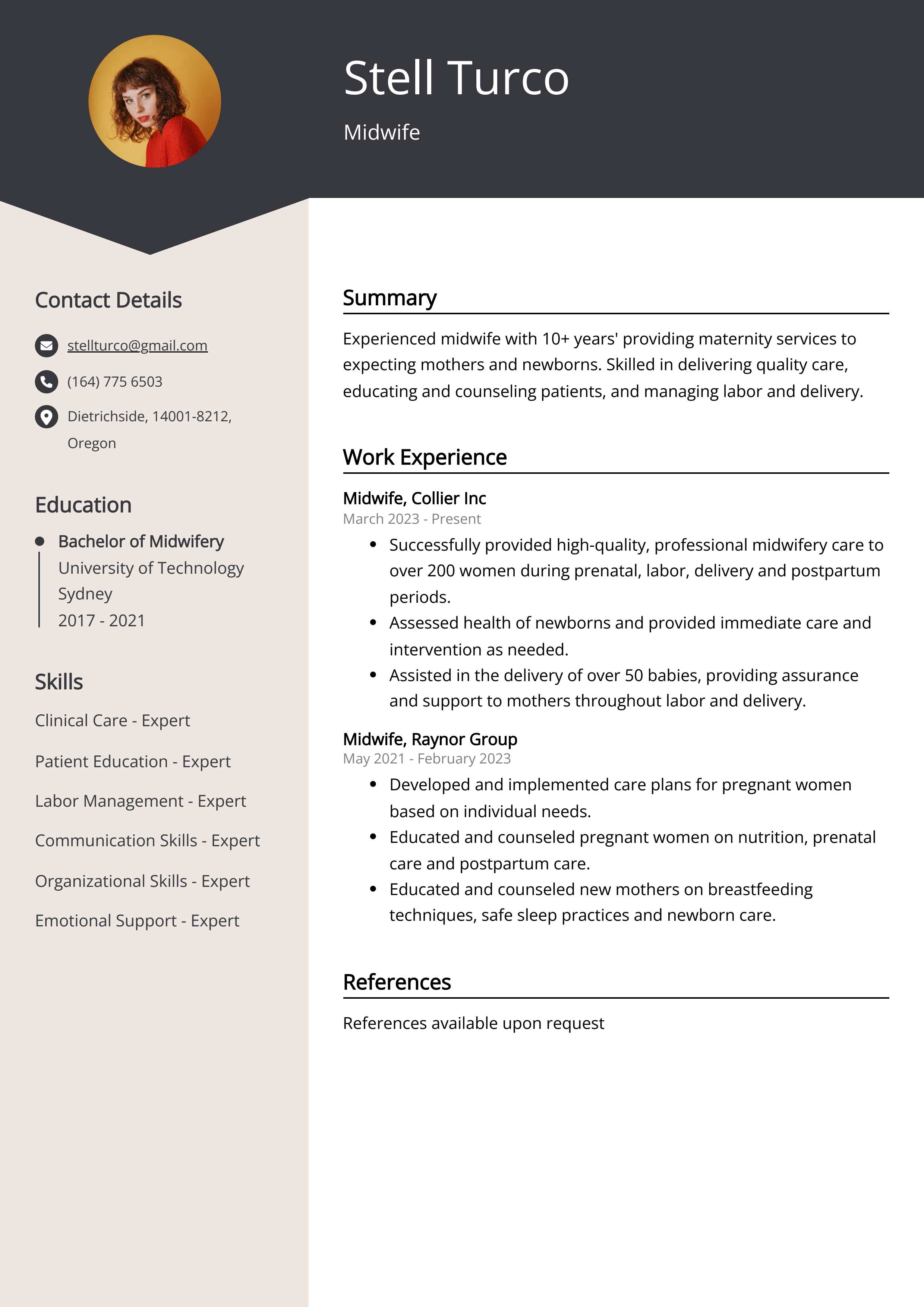 Midwife Resume Example