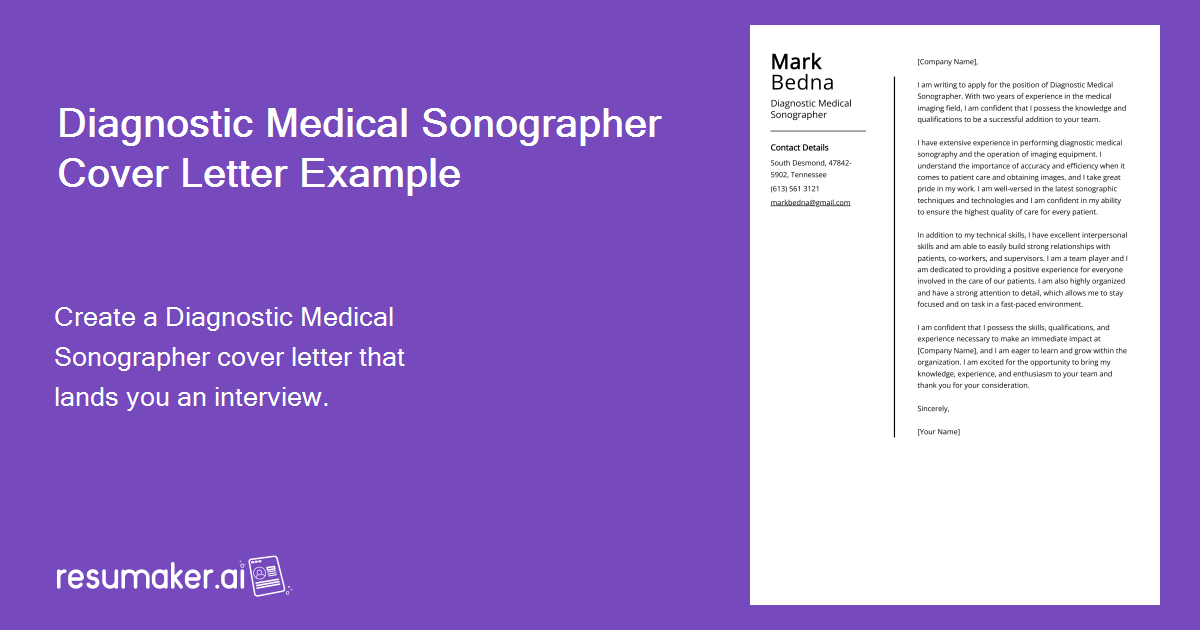 cover letters for sonographer jobs