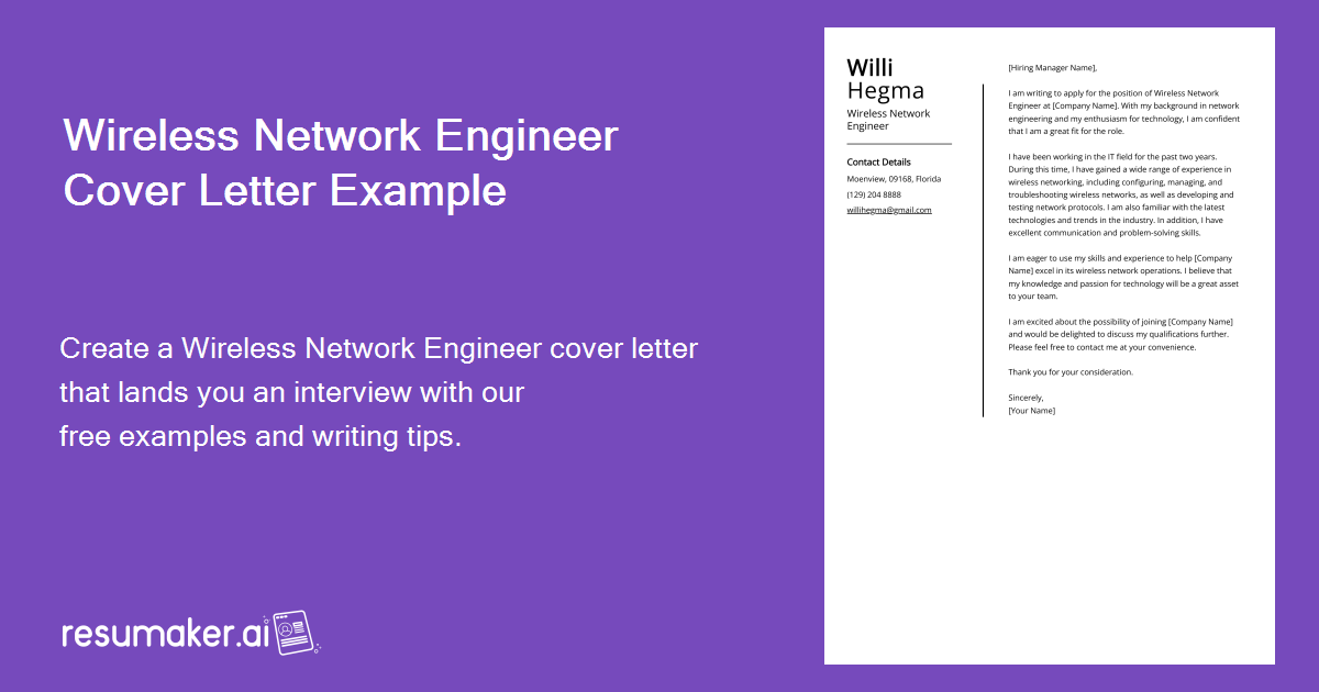 network engineer cover letter with experience