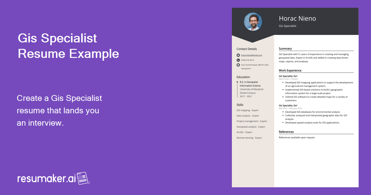 Gis Specialist Resume: Sample & Guide (Entry Level & Senior Jobs)