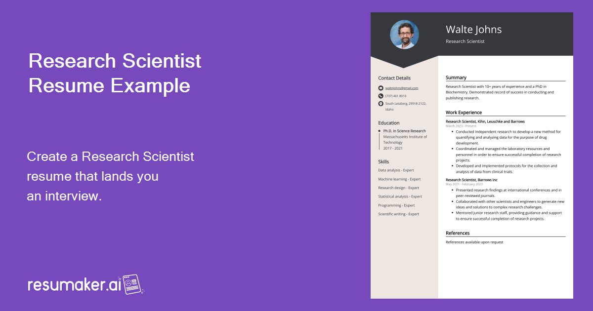 Research Scientist Resume Examples - Research Scientist Resume Example 