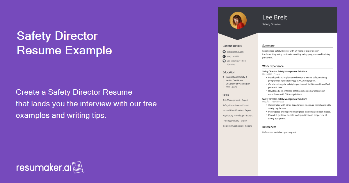 Safety Director Resume Examples Template 20 Tips safety-director-resume-examples-template-20-tips