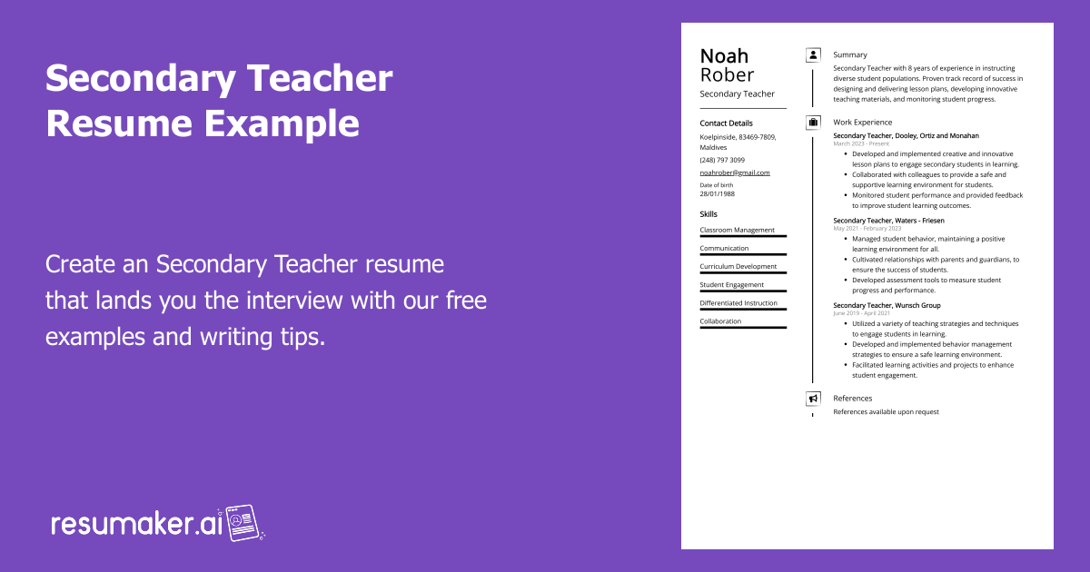 Free editable teacher resume templates